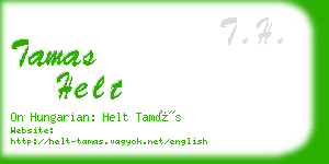 tamas helt business card